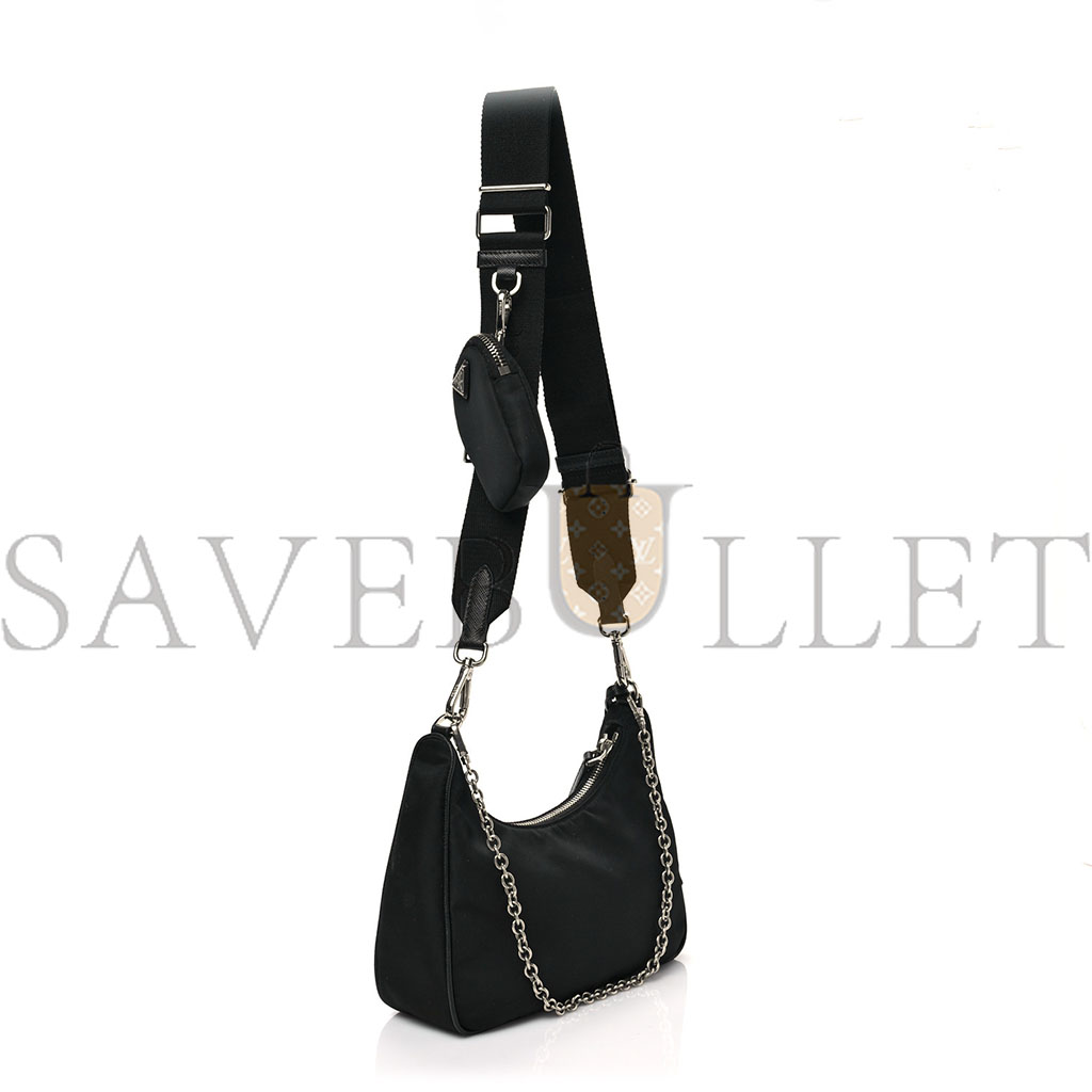 PRADA NYLON RE-EDITION 2005 SHOULDER BAG BLACK (22*11*6cm) PRADA NYLON RE-EDITION 2005 SHOULDER BAG BLACK (22*11*6cm)