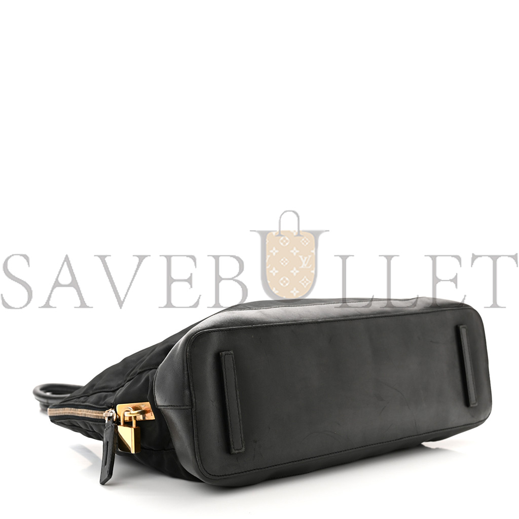 PRADA TESSUTO NYLON CALFSKIN TOTE BLACK (36*27*11cm) PRADA TESSUTO NYLON CALFSKIN TOTE BLACK (36*27*11cm)
