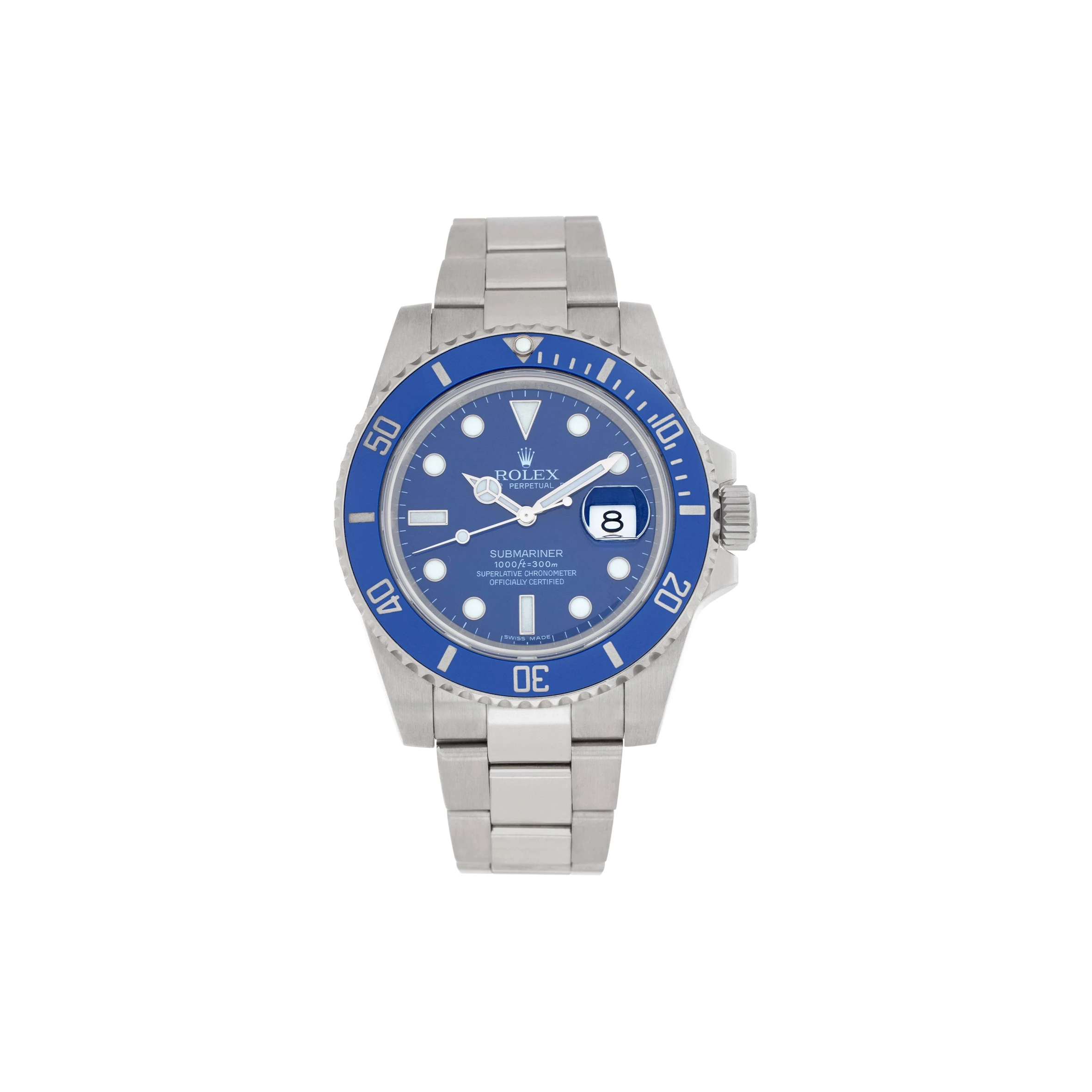 ROLEX SUBMARINER BLUE DIAL WATCH 116619