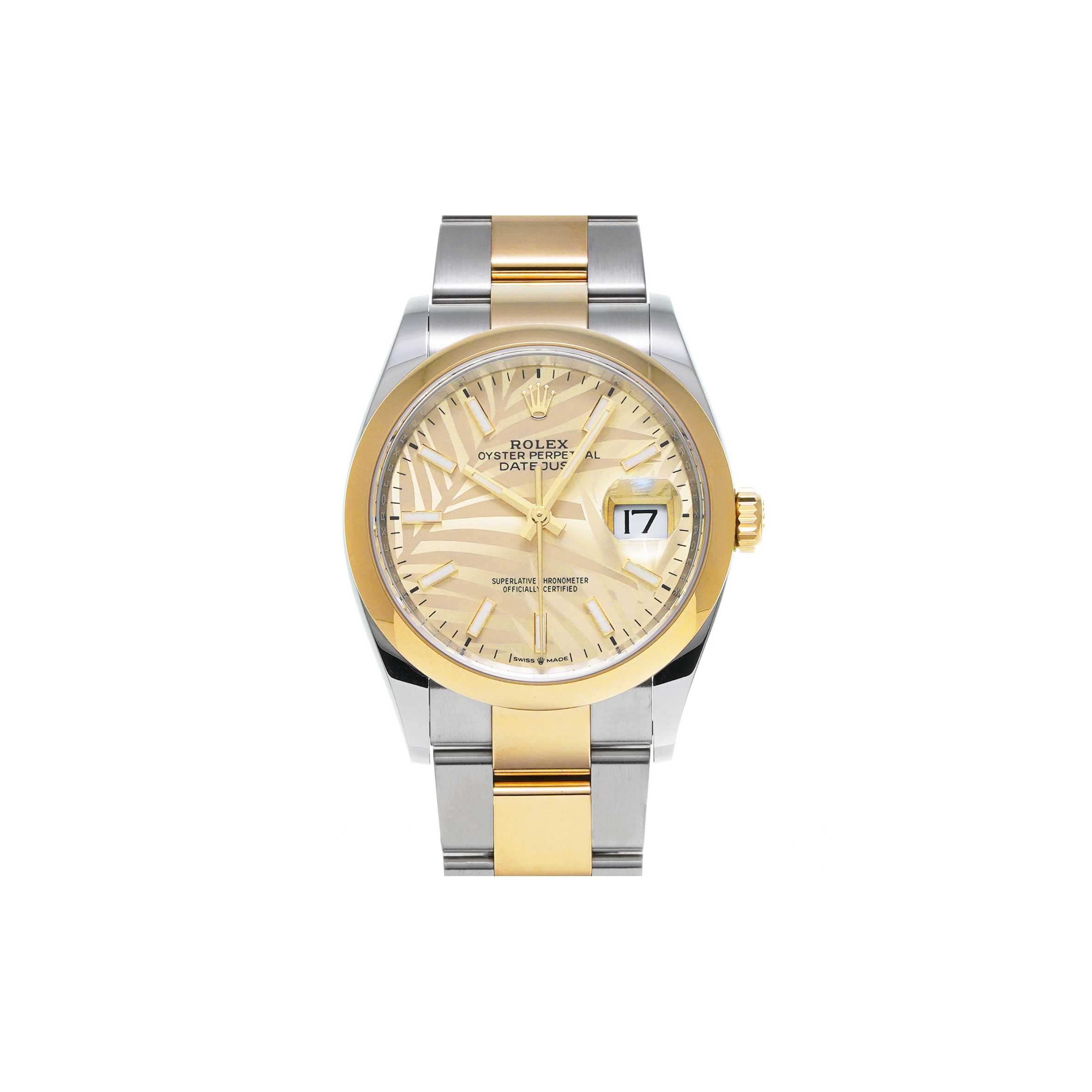 ROLEX DATEJUST GOLDEN PALM PATTERN WATCH 126203