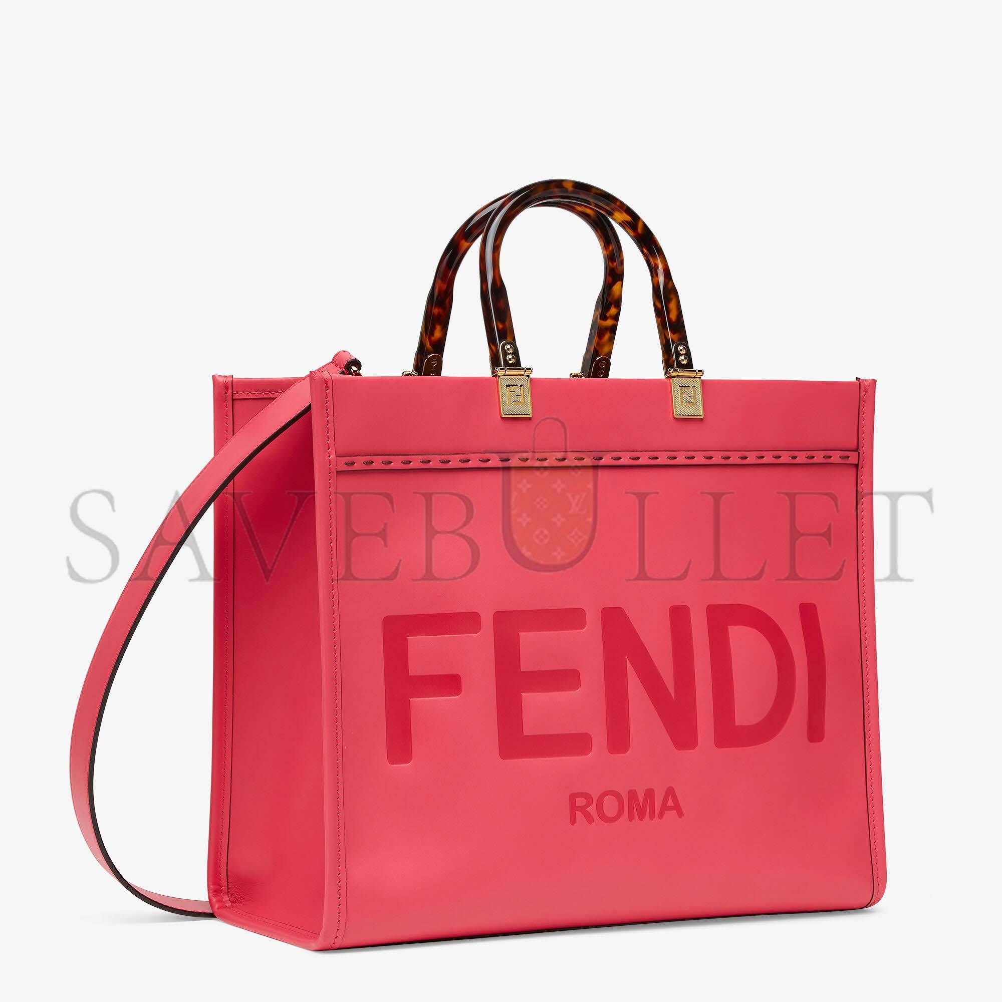 FENDI SUNSHINE MEDIUM - FUCHSIA LEATHER SHOPPER 8BH386ABVLF1HB7 (35*31*17cm)