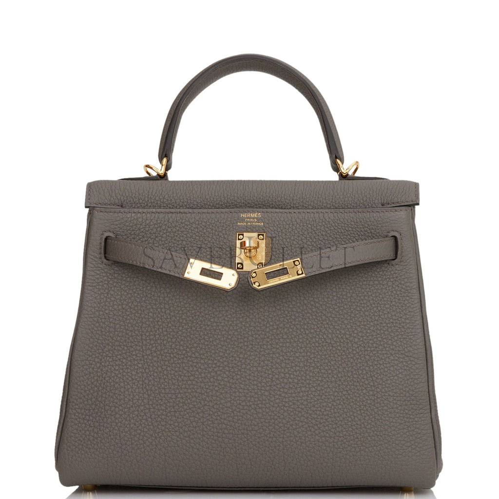 HERMES KELLY RETOURNE 25 ETAIN TOGO GOLD HARDWARE HANDMADE (25*17*7cm) HERMES KELLY RETOURNE 25 ETAIN TOGO GOLD HARDWARE HANDMADE (25*17*7cm)