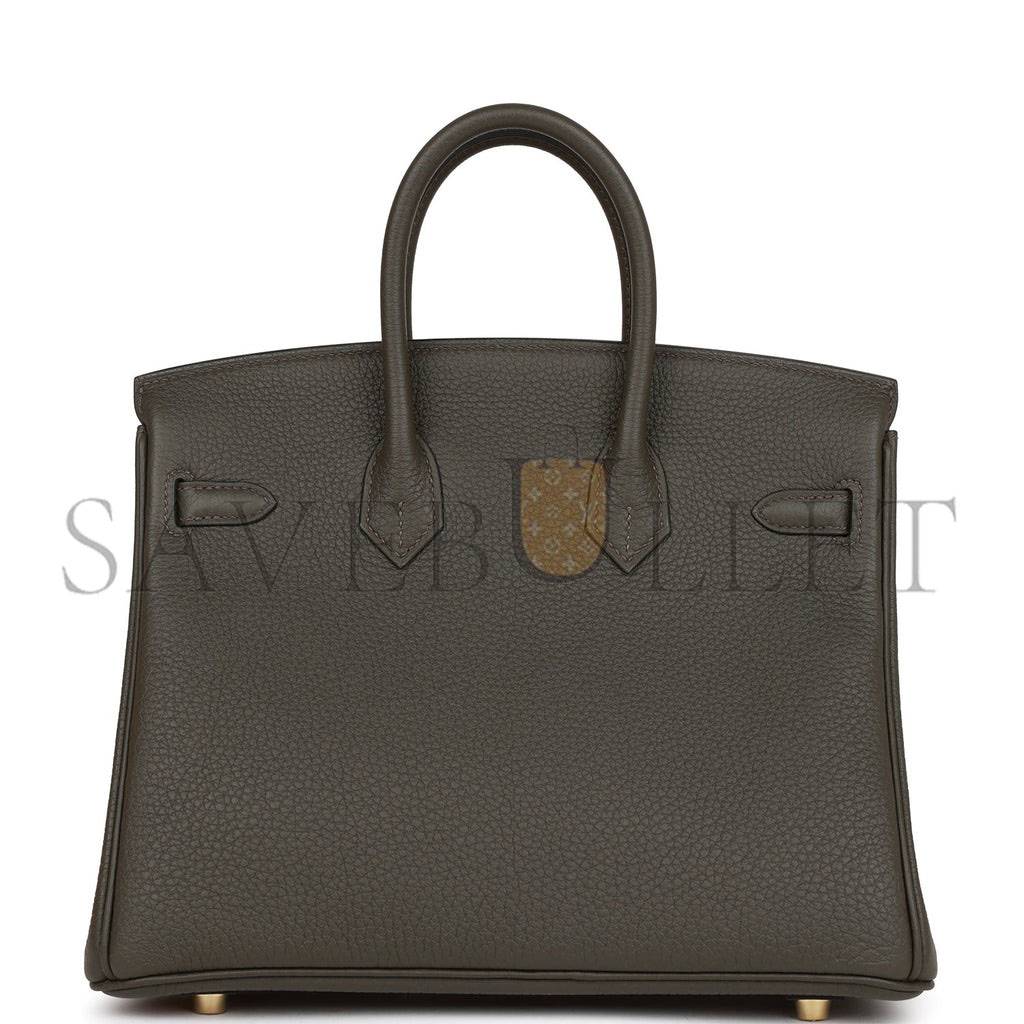HERMES BIRKIN 25 VERT DE GRIS TOGO GOLD HARDWARE HANDMADE (25cm)