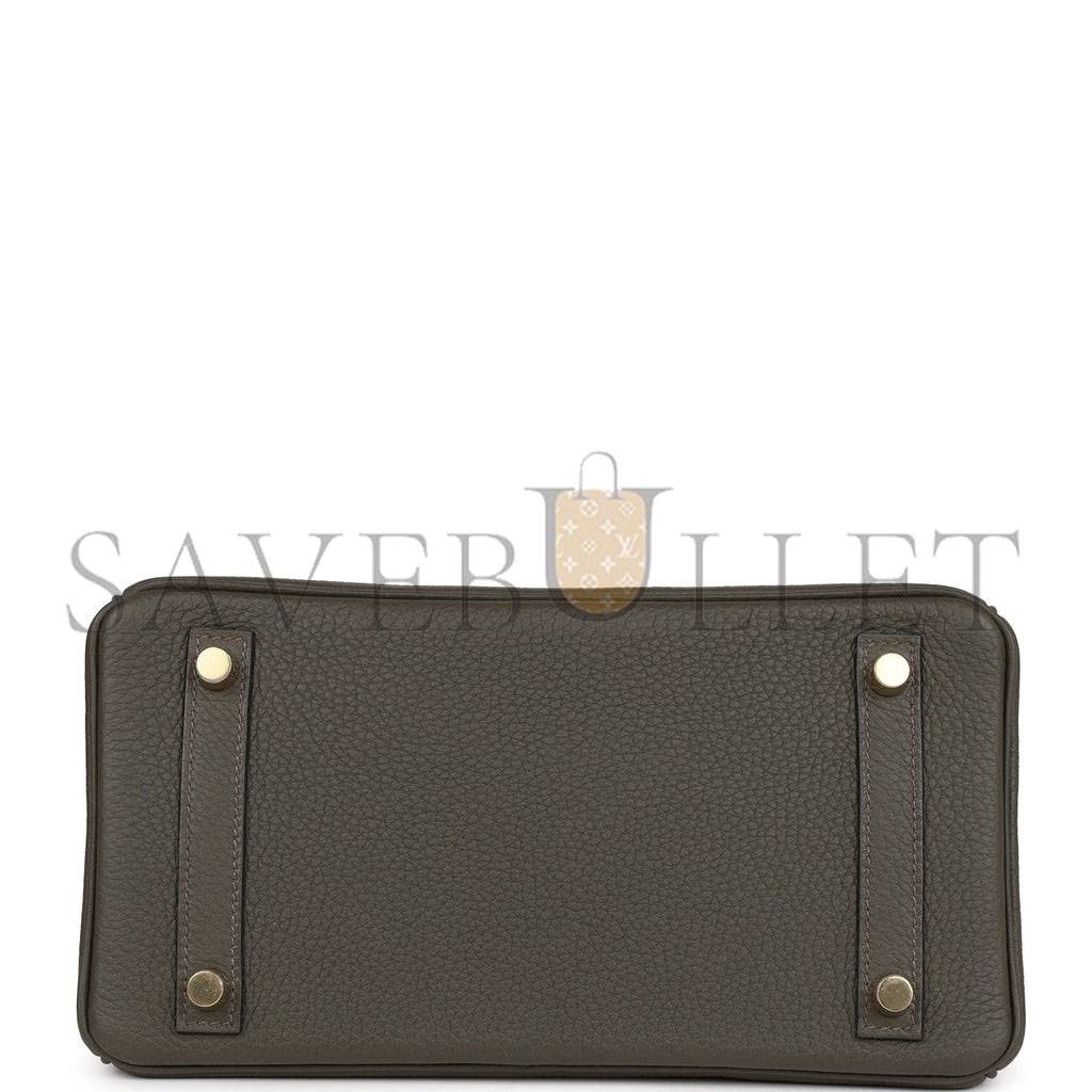 HERMES BIRKIN 25 VERT DE GRIS TOGO GOLD HARDWARE HANDMADE (25cm)