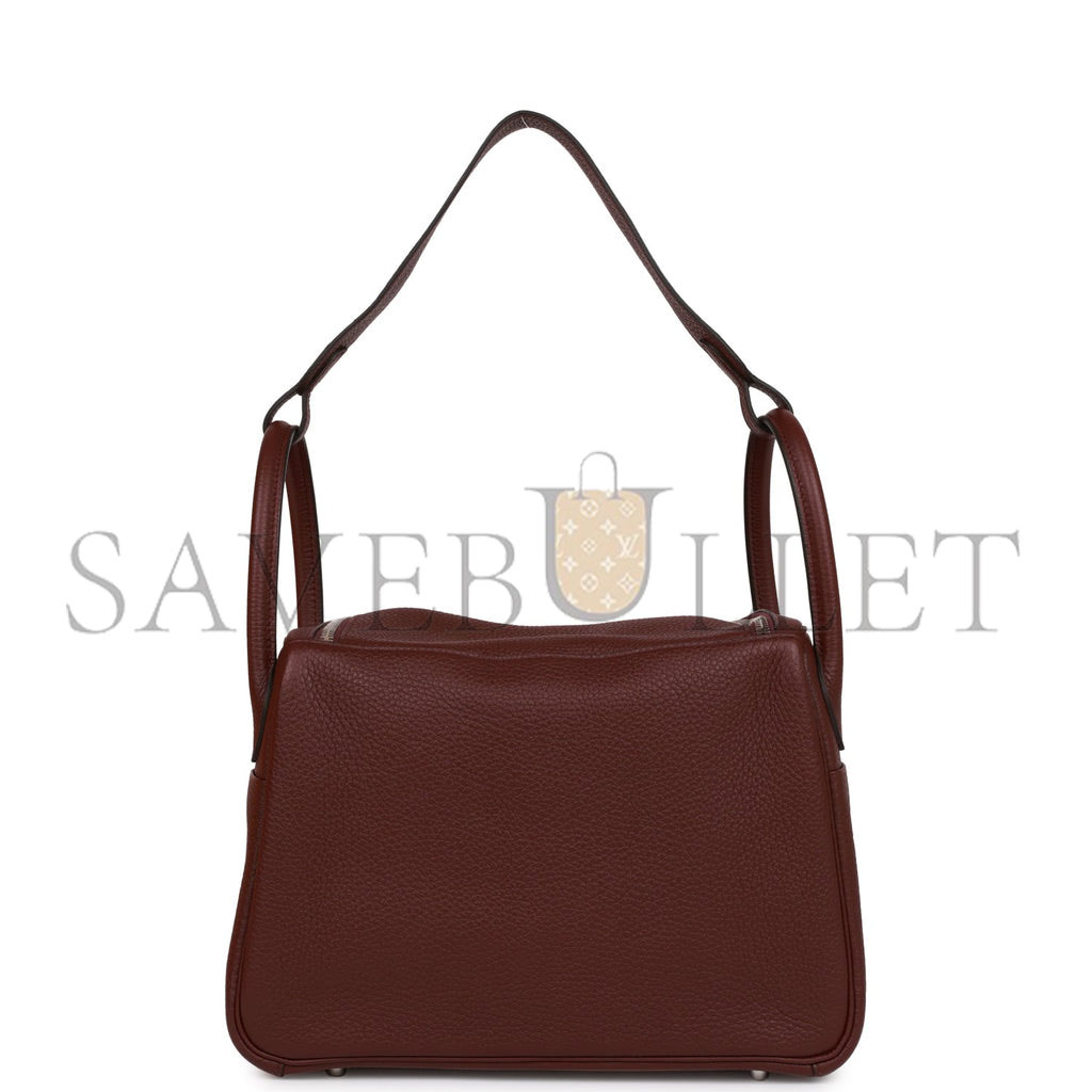 HERMES LINDY 30 BORDEAUX CLEMENCE PALLADIUM HARDWARE (30*19*16cm) HERMES LINDY 30 BORDEAUX CLEMENCE PALLADIUM HARDWARE (30*19*16cm)