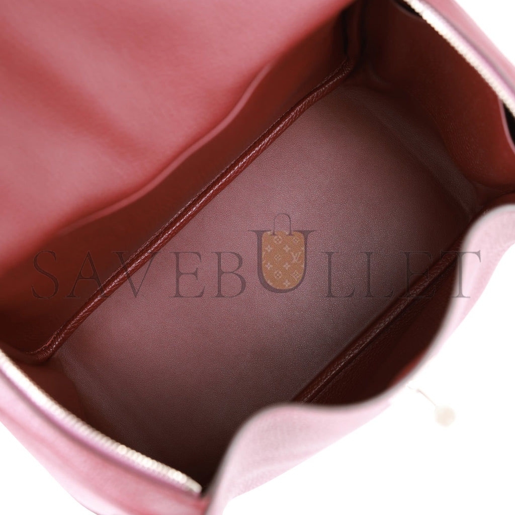 HERMES LINDY 30 BORDEAUX CLEMENCE PALLADIUM HARDWARE (30*19*16cm) HERMES LINDY 30 BORDEAUX CLEMENCE PALLADIUM HARDWARE (30*19*16cm)