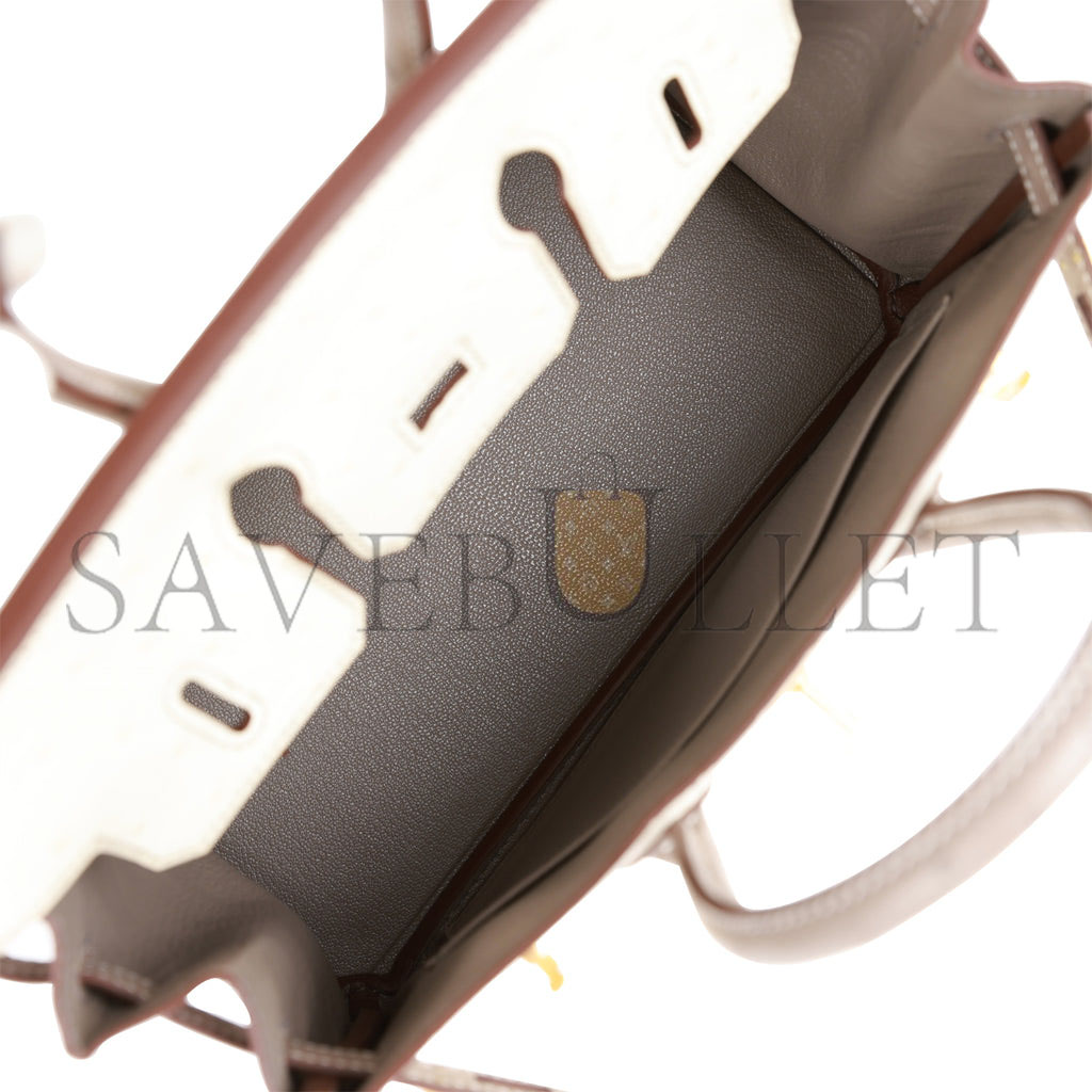 HERMES SPECIAL ORDER (HSS) BIRKIN 25 BETON AND GRIS ASPHALTE OSTRICH BRUSHED GOLD HARDWARE HANDMADE (25cm) HERMES SPECIAL ORDER (HSS) BIRKIN 25 BETON AND GRIS ASPHALTE OSTRICH BRUSHED GOLD HARDWARE HANDMADE (25cm)