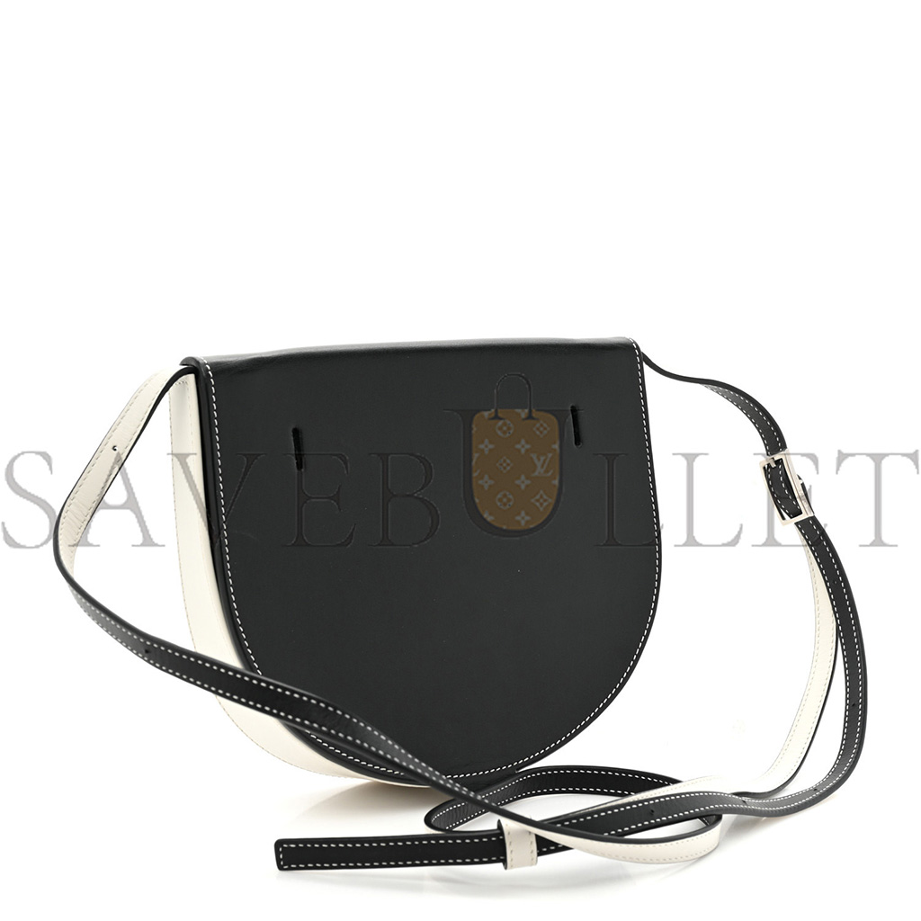 LOEWE SOFT CALFSKIN HEEL BAG BLACK SOFT WHITE (18*15*4cm)