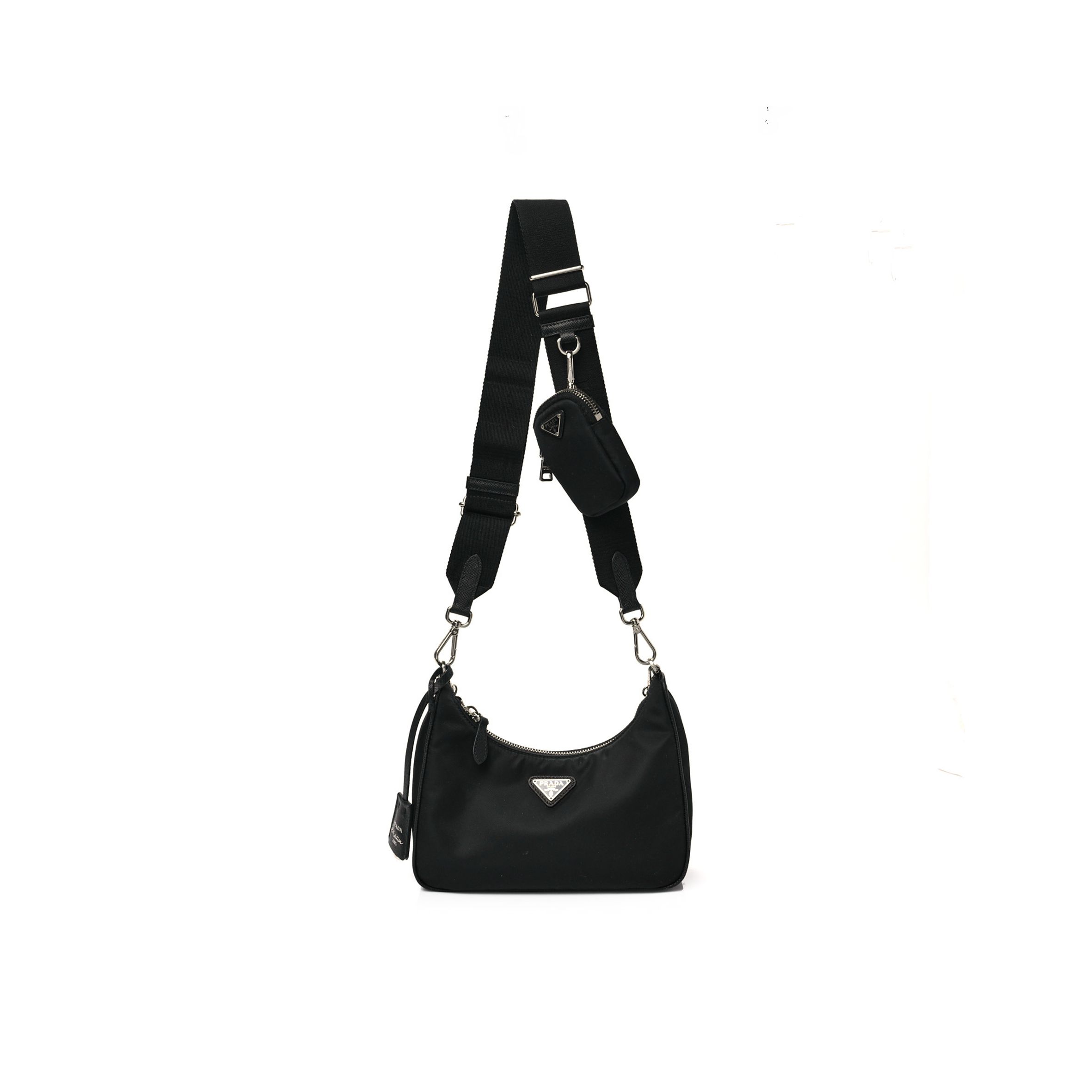 PRADA NYLON RE-EDITION 2005 SHOULDER BAG BLACK (22*11*6cm) PRADA NYLON RE-EDITION 2005 SHOULDER BAG BLACK (22*11*6cm)
