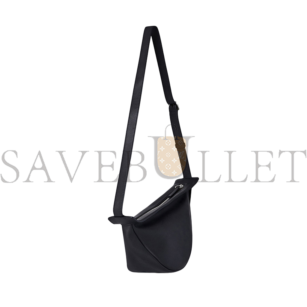 THE ROW SMALL SLOUCHY BANANA BAG IN LEATHER BLACK W1197L52BLPL (12*35*18cm)