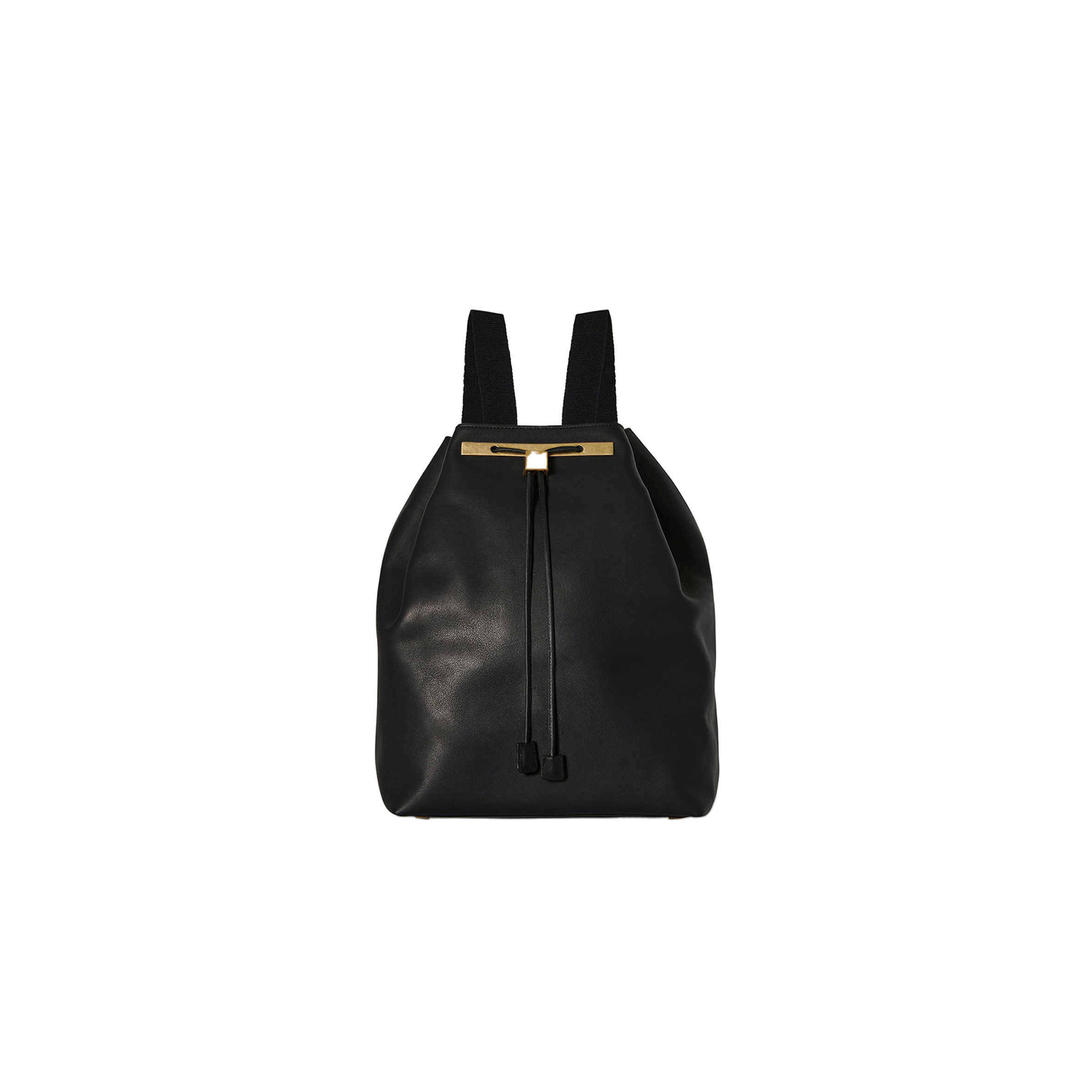 THE ROW BACKPACK 11 IN LEATHER DOUBLE BLACK W1211L72DBLKG (36*30*17cm)