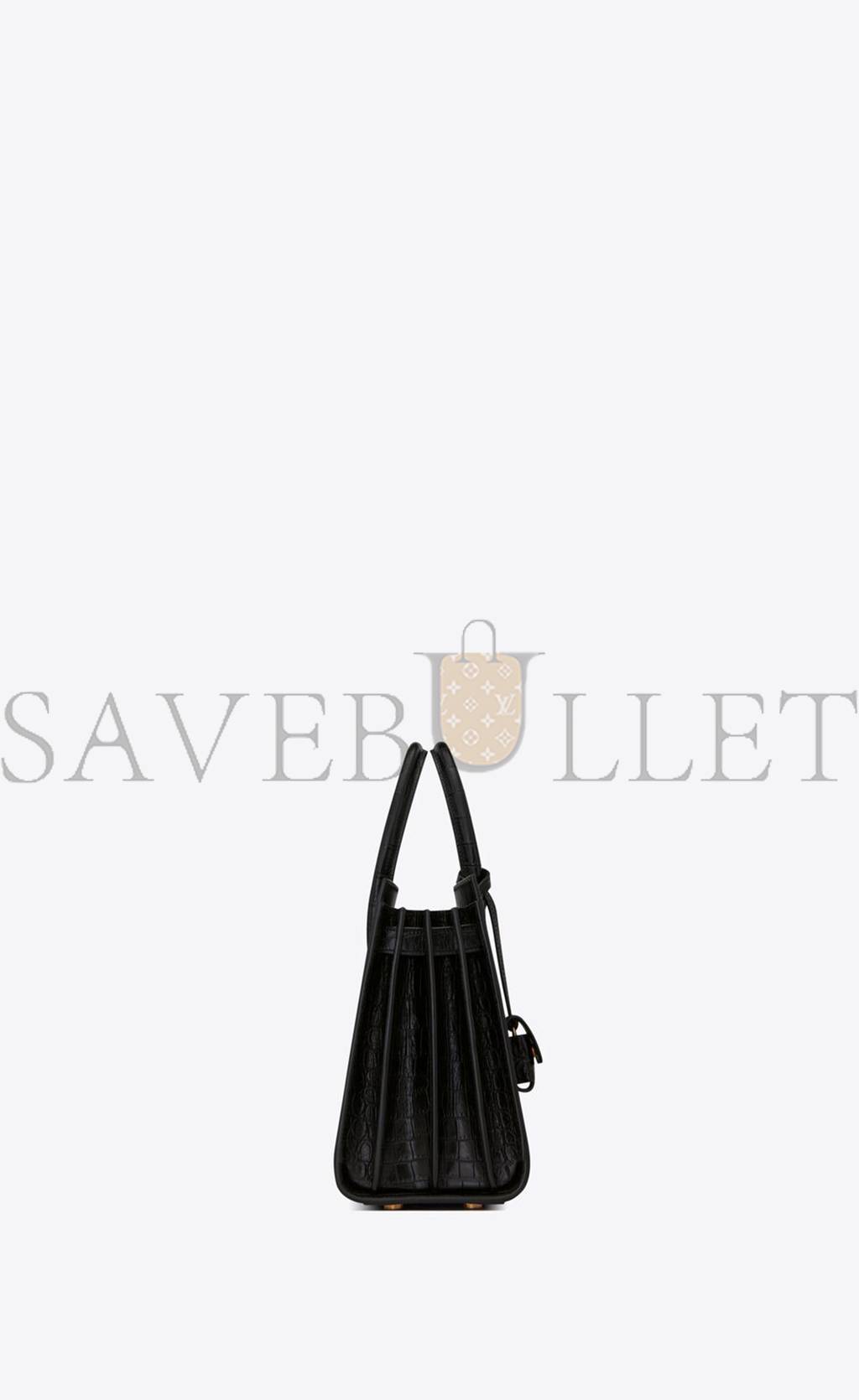 YSL SAC DE JOUR BABY IN CROCODILE-EMBOSSED MATTE LEATHER 421863DZEAW1000 (26*20.5*12.5cm)