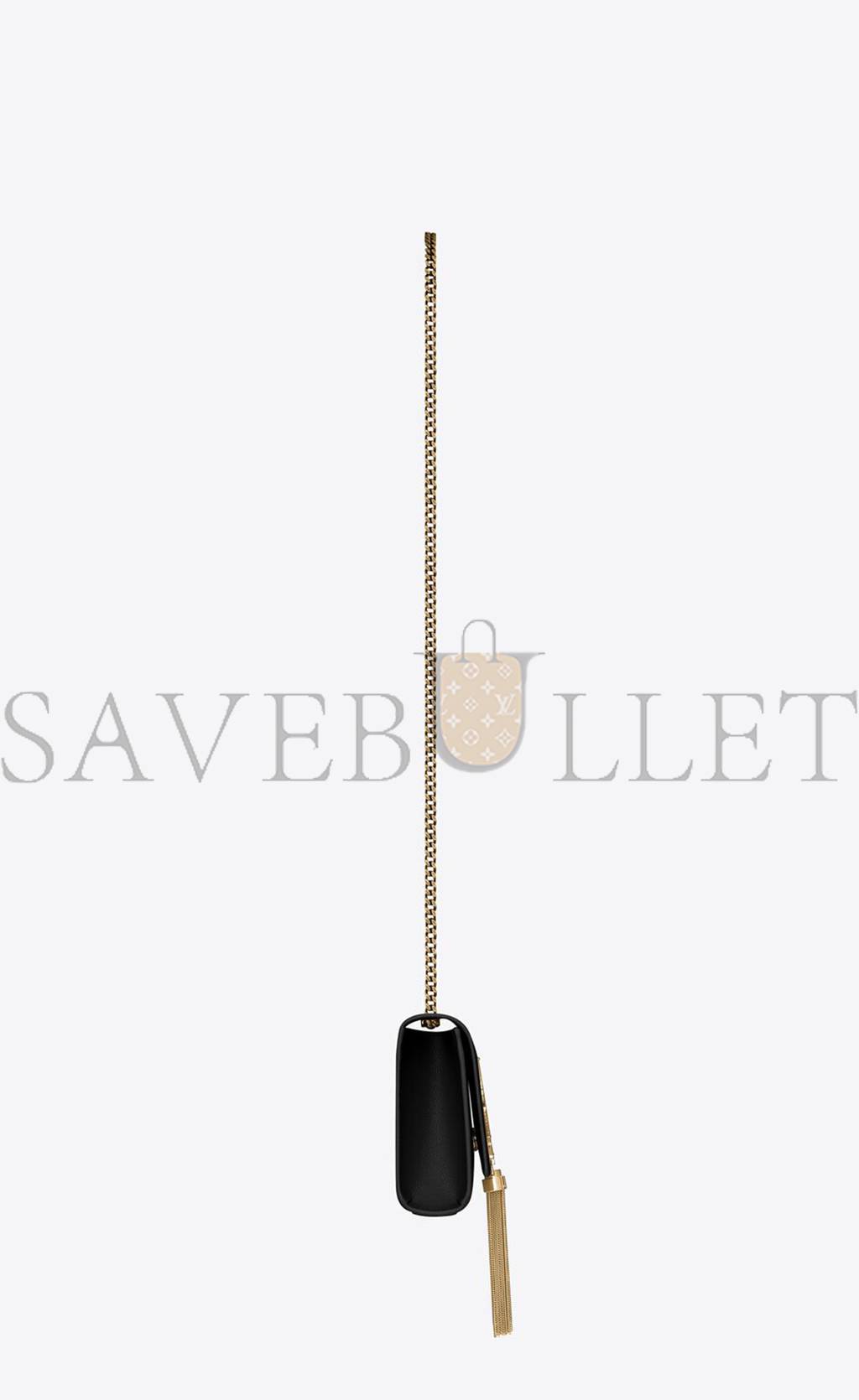 YSL KATE SMALL CHAIN BAG WITH TASSEL IN GRAIN DE POUDRE EMBOSSED LEATHER 474366BOW0J1000 (20*12.5*5cm)