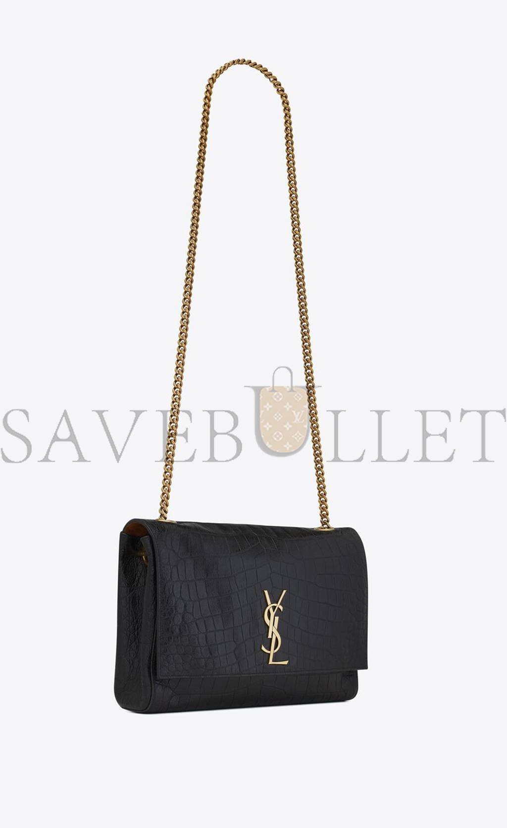 YSL KATE MEDIUM REVERSIBLE CHAIN BAG IN SUEDE AND CROCODILE-EMBOSSED LEATHER 55380424O1W1062 (28.5*20*6cm) YSL KATE MEDIUM REVERSIBLE CHAIN BAG IN SUEDE AND CROCODILE-EMBOSSED LEATHER 55380424O1W1062 (28.5*20*6cm)