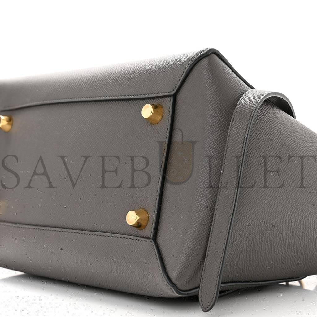 CELINE GRAINED CALFSKIN MINI BELT BAG GREY (28*22*18cm)