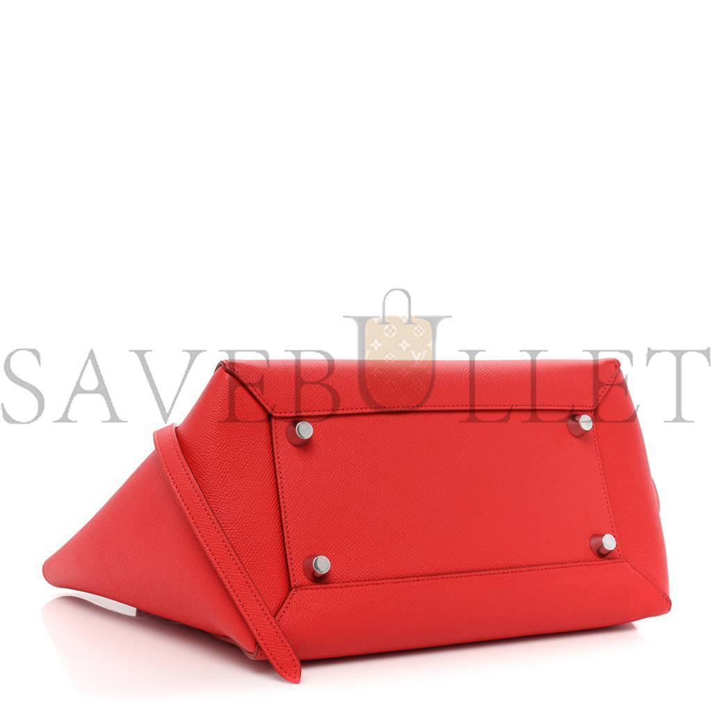 CELINE GRAINED CALFSKIN MINI BELT BAG COQUELICOT (32*30*18cm)