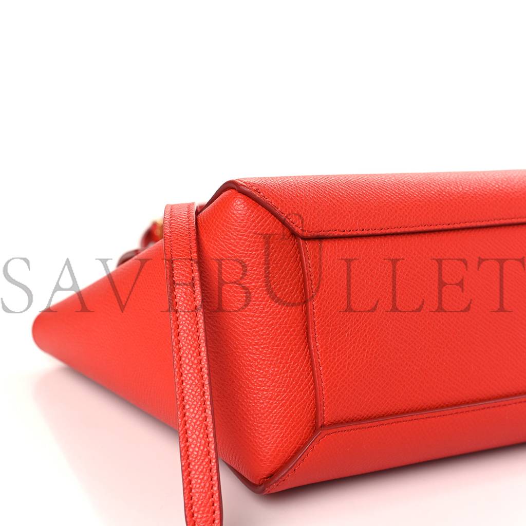 CELINE GRAINED CALFSKIN NANO BELT BAG CARNELIAN (20*20*12cm)