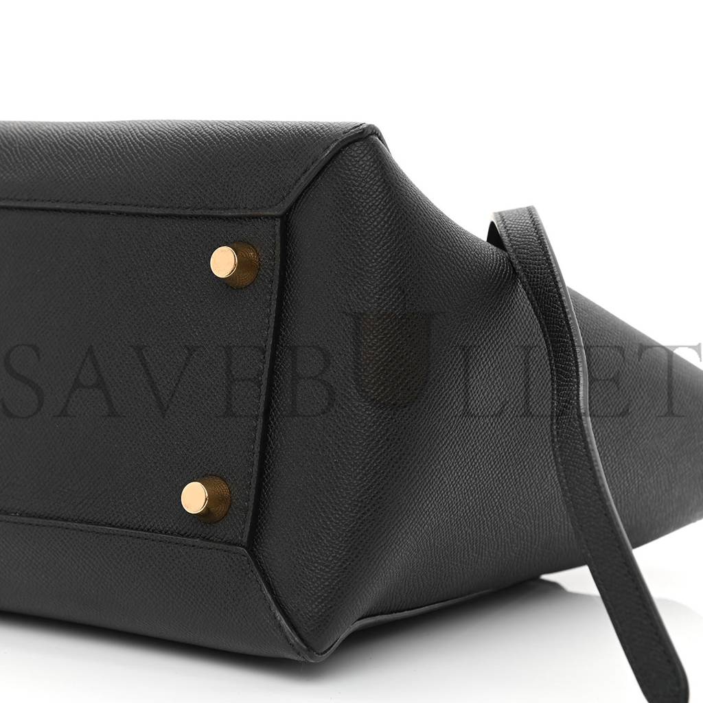 CELINE GRAINED CALFSKIN MINI BELT BAG BLACK (28*25*16cm)