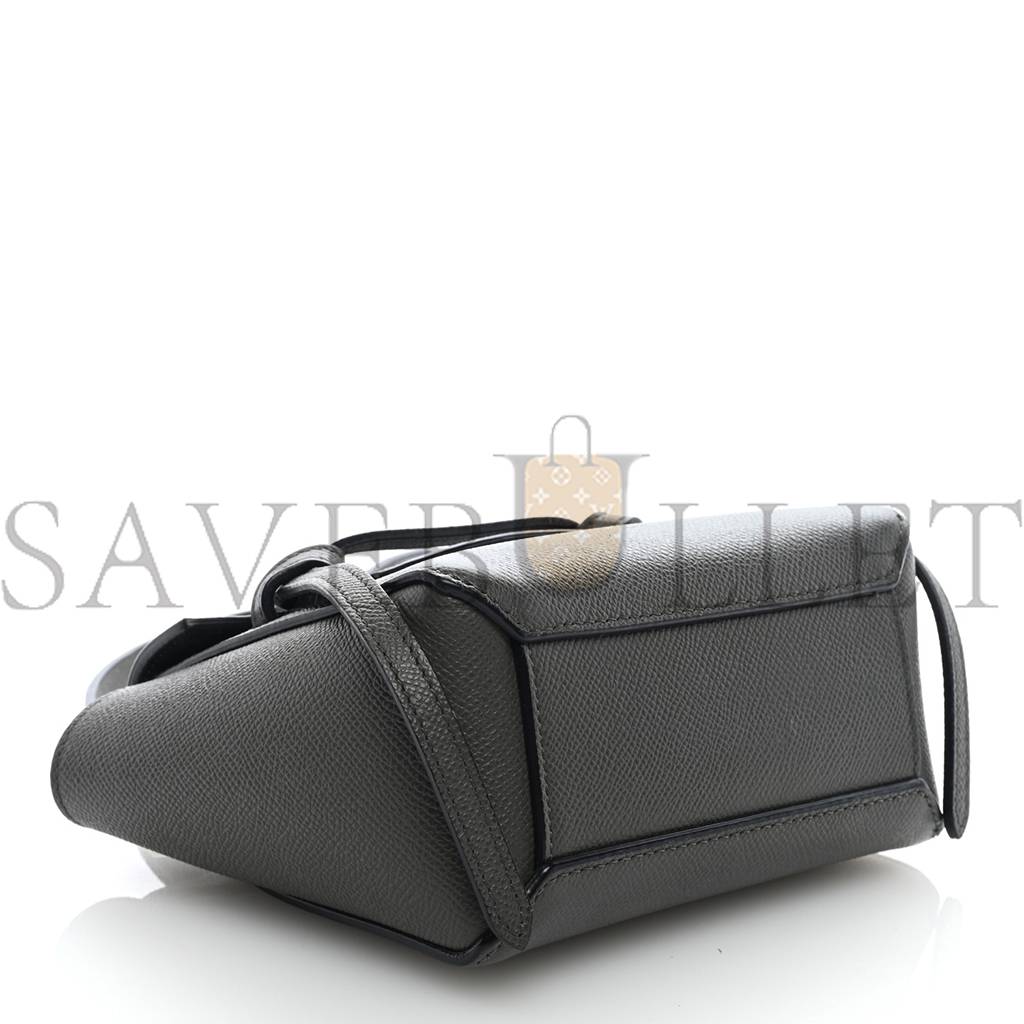 CELINE GRAINED CALFSKIN PICO BELT BAG GREY (16*15*8cm)