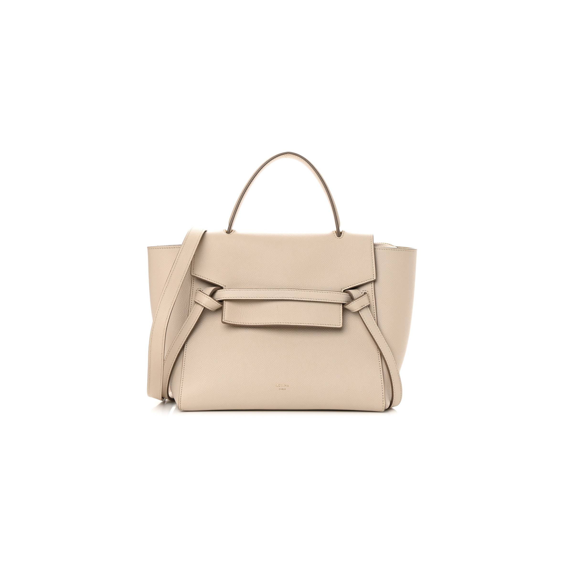 CELINE GRAINED CALFSKIN MICRO BELT BAG LIGHT TAUPE (24*22*13cm)