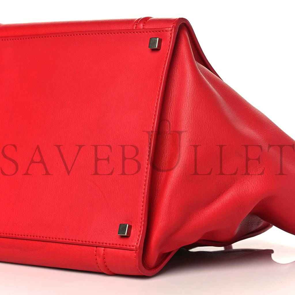 CELINE SUPPLE CALFSKIN MEDIUM PHANTOM LUGGAGE VERMILLION (29*28*25cm)