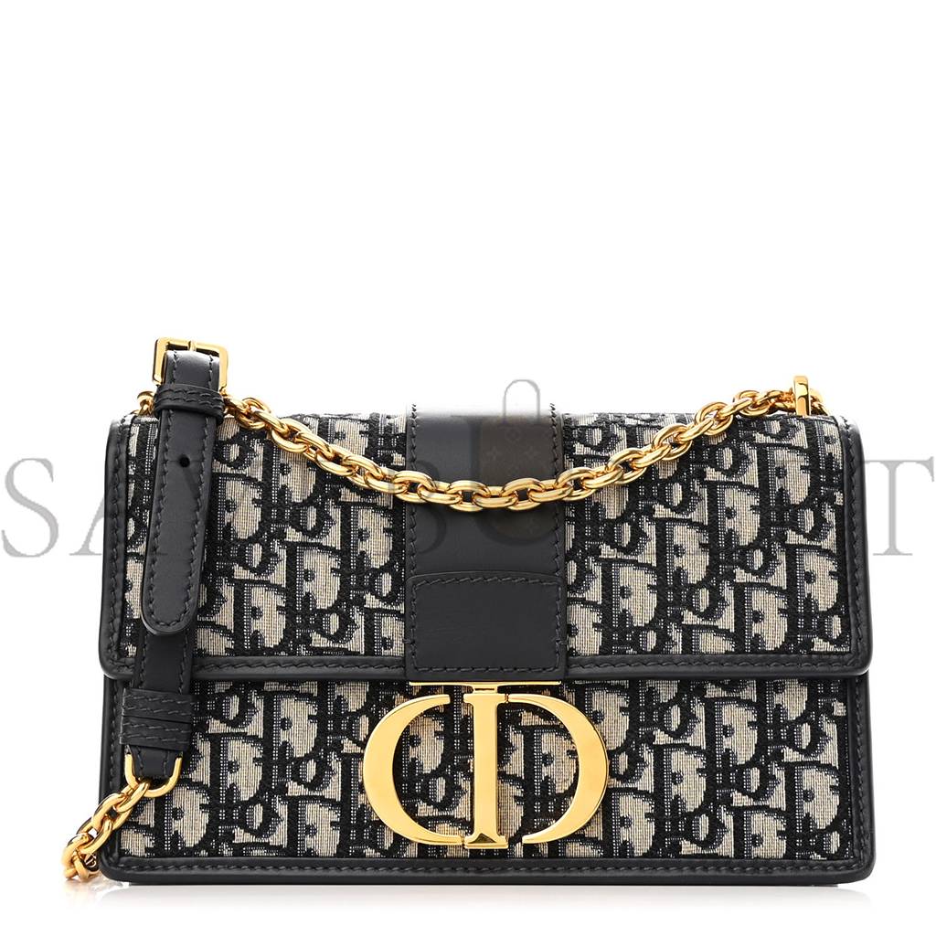 DIOR OBLIQUE 30 MONTAIGNE CHAIN FLAP BAG BLUE (25*15*8.9cm)