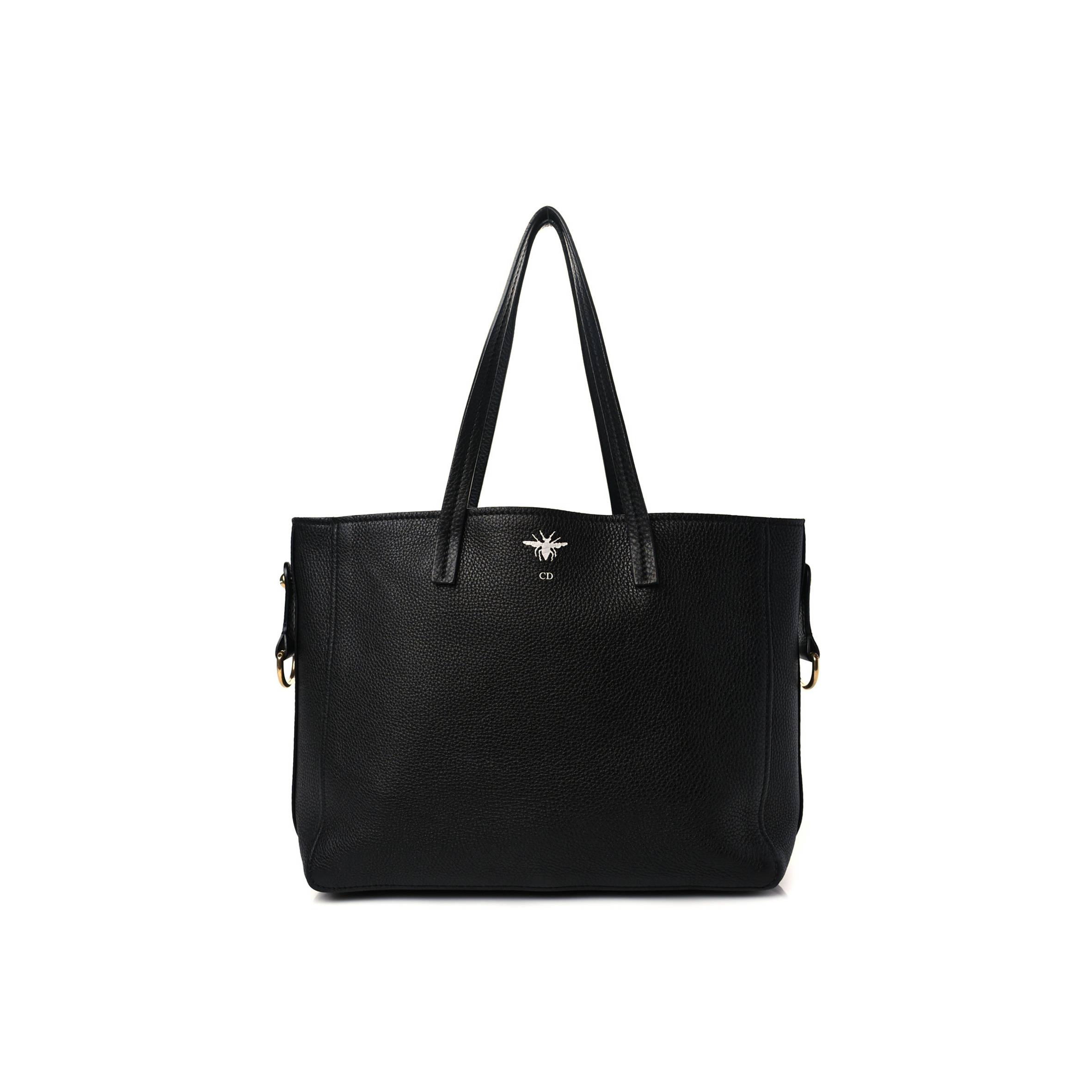 DIOR GRAINED CALFSKIN D-BEE SHOPPER BLACK (41*23*12.7cm)