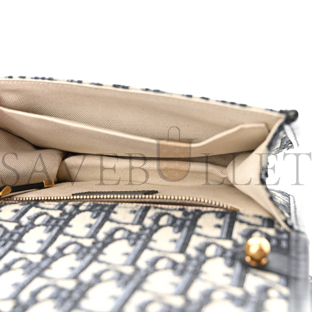 DIOR OBLIQUE SMALL DIORADDICT FLAP BAG NAVY BLUE (21*14*5.1cm) DIOR OBLIQUE SMALL DIORADDICT FLAP BAG NAVY BLUE (21*14*5.1cm)
