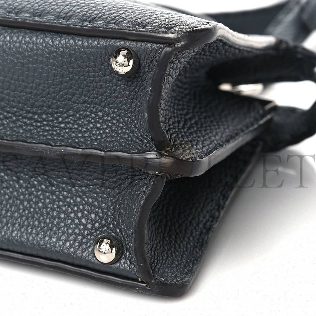 FENDI CUOIO ROMANO SELLERIA CHAMOIS SMALL PEEKABOO I SEE U SATCHEL ASFALTO CAMELIA (27*20*11cm) 